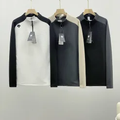Premium Qualität Descente Langarm Schwarz Fleece Atmungsaktiv Luxus
