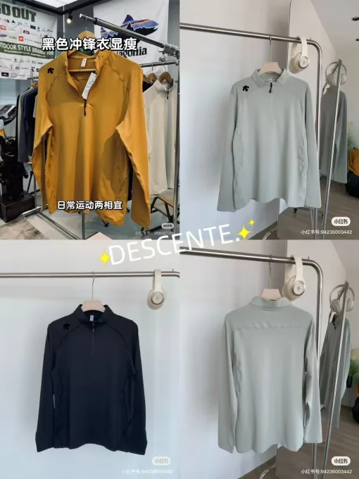 Bestseller Descente T-Shirts Schwarze Seide Urban Style