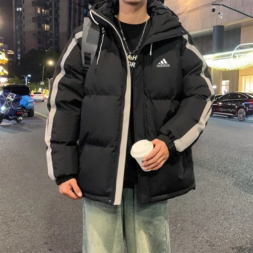 Bestseller Adidas Mäntel Schwarze Baumwolle Patchwork Kollektion