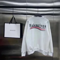 Hochwertiger Balenciaga Hoodie aus schwarzer Baumwolle mit Logo-Kollektion