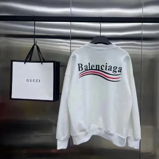 Hochwertiger Balenciaga Hoodie aus schwarzer Baumwolle mit Logo-Kollektion