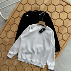 Luxus Descente Langarm Weiß Baumwolle Casual Style