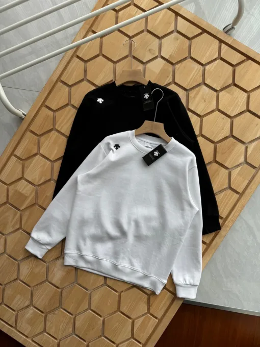 Luxus Descente Langarm Weiß Baumwolle Casual Style