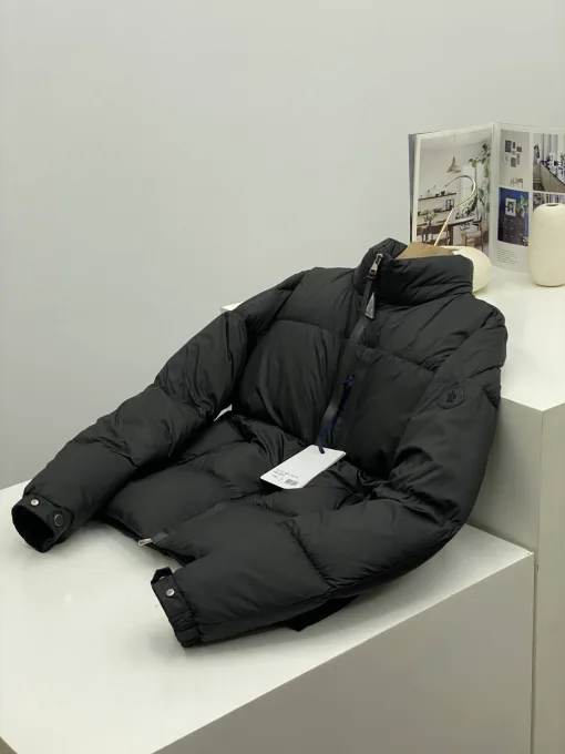 Premium Moncler Daunenjacke Weiß Kalbsleder Luxus