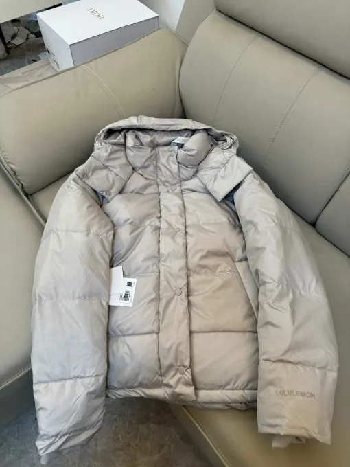 Hochwertige Lululemon Daunenjacken Schwarz Solid Style