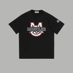 Moncler Kurzärmeliges Baumwoll-Print-Modell in Premiumqualität in Schwarz
