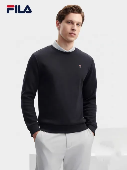 Premium Fila Sweatshirts Schwarz Baumwolle Klassischer Stil