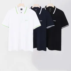 Premium Boss Kurzarm Schwarz Baumwolle Luxus