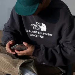 Premium The North Face Sweatshirts Silber Fleece Logo Luxus