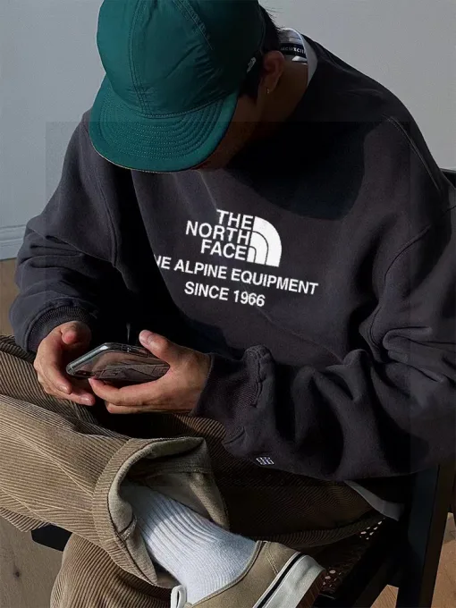 Premium The North Face Sweatshirts Silber Fleece Logo Luxus