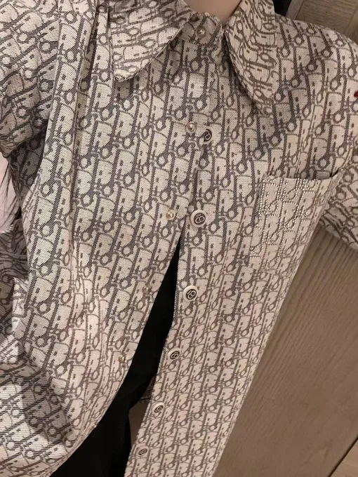 Premium Dior Hemd Denim Print Luxus