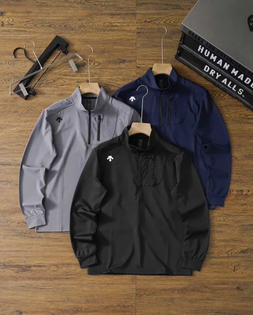 Premium Descente Langarm Schwarz Atmungsaktiver Stil