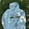 Hochwertige Gucci Sweatshirts Grau Fleece Klassischer Stil