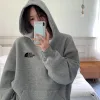 Hochwertige The North Face Sweatshirts Grau Fleece Logo Style