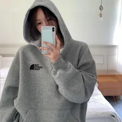 Hochwertige The North Face Sweatshirts Grau Fleece Logo Style