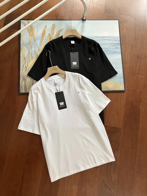 Hochwertige Lululemon Kurzarm-Freizeitkollektion aus schwarzer Baumwolle