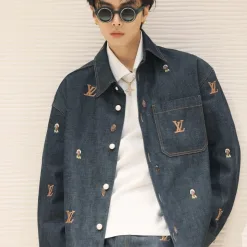Hochwertige Louis Vuitton-Hemden aus der Black Denim Washed Collection
