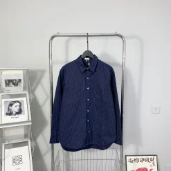 Hochwertige Dior Langarm-Monogramm-Kollektion aus Marineblau-Denim