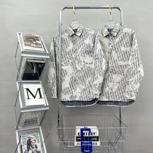 Hochwertiges Dior-Hemd aus grauem Denim der Classic Collection