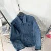 Hochwertige Louis Vuitton Mäntel Navy Denim Klassischer Stil