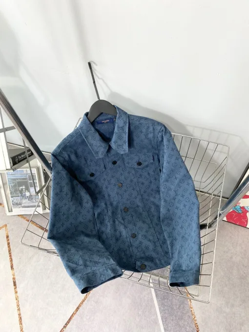 Hochwertige Louis Vuitton Mäntel Navy Denim Klassischer Stil