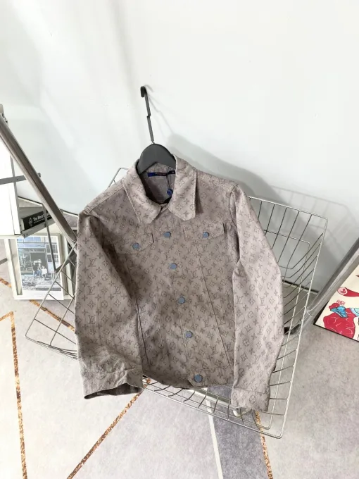 Luxus Louis Vuitton Mäntel Grau Denim Klassischer Luxus