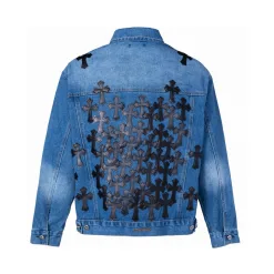 Hochwertige Chrome Hearts Jacken aus weißem Leder im Washed Style