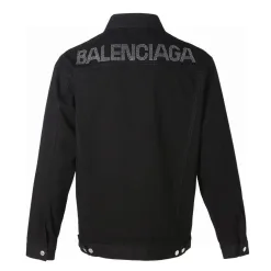 Luxus Balenciaga Mäntel Weiß Denim Strass Luxus