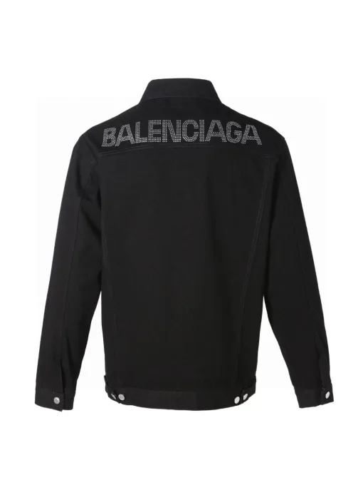Luxus Balenciaga Mäntel Weiß Denim Strass Luxus