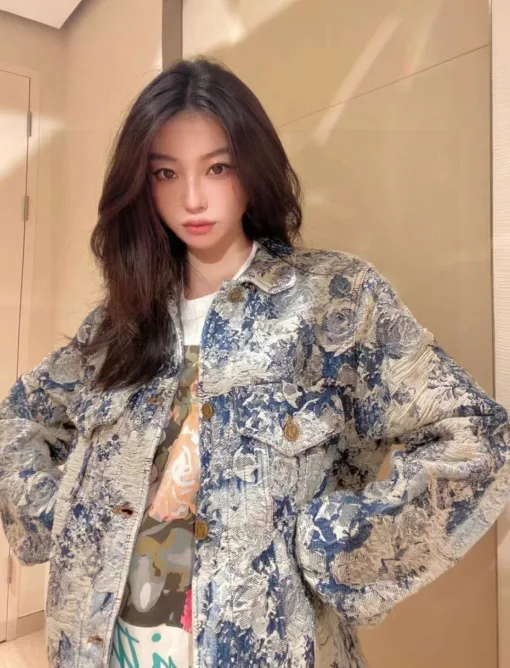Premium Qualität Louis Vuitton Rock Blue Denim Jacquard Luxus