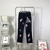 Hochwertige Chrome Hearts Jeans Pink Leder Vintage Style