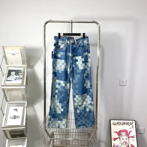 Premium Louis Vuitton Jeans Baumwolle Farbverlauf Luxus