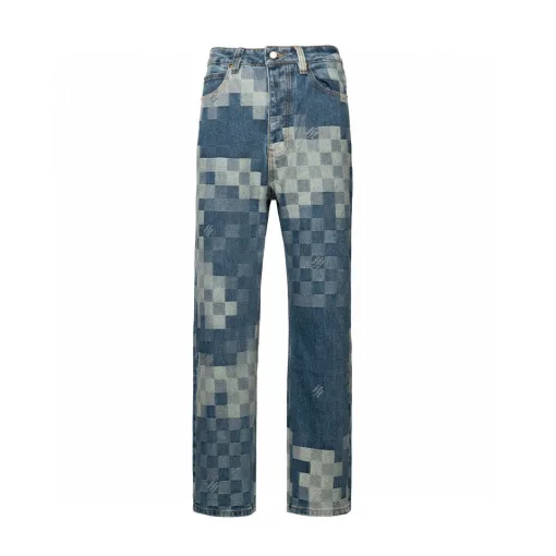 Premium Louis Vuitton Jeans aus weißer Baumwolle mit Farbverlauf