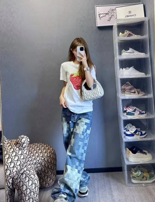 Hochwertige Louis Vuitton Jeans Cotton Gradient Kollektion