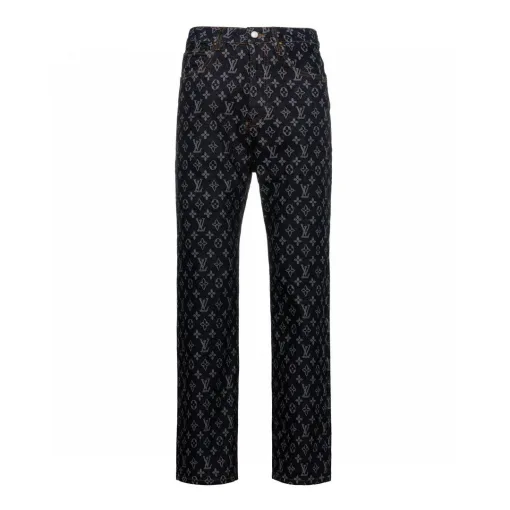Bestseller Louis Vuitton Jeans Kollektion mit Stickereien aus weißem Kalbsleder