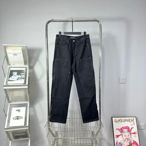 Premium Louis Vuitton Jeans im verwaschenen Schwarz-Denim-Stil