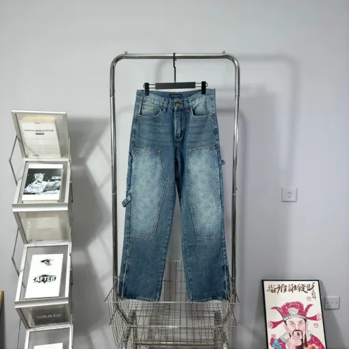 Hochwertige Louis Vuitton Jeans Blue Denim Washed Luxury