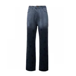 Hochwertige Louis Vuitton Jeans aus weißer Baumwolle mit Farbverlauf