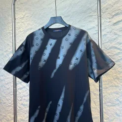 Premium Qualität Louis Vuitton Kurzarm Schwarz Farbverlauf Luxus