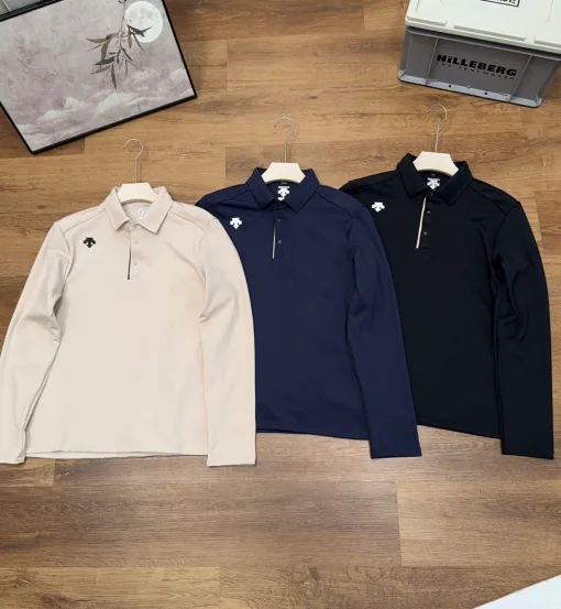 Bestseller Descente Langarmshirt aus schwarzer Baumwolle mit Streifen