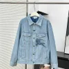 Premium Burberry Mantel Denim Print Luxus