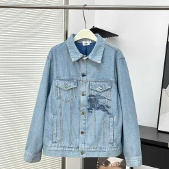 Premium Burberry Mantel Denim Print Luxus