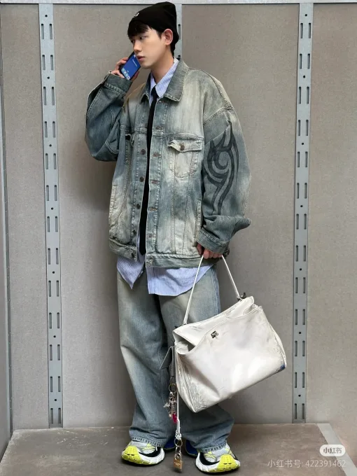 Hochwertige Balenciaga Jacken Denim Washed Luxury