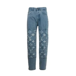 Premium Louis Vuitton Jeans im verwaschenen Weiß-Denim-Stil