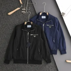 Luxus Prada Mäntel Schwarz Streetwear Style
