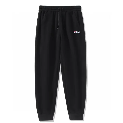 Premium Fila Anzüge Schwarz Baumwolle Atmungsaktiv Stil