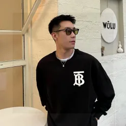 Luxus-Sweatshirts von Burberry in Schwarz mit Fleece-Print