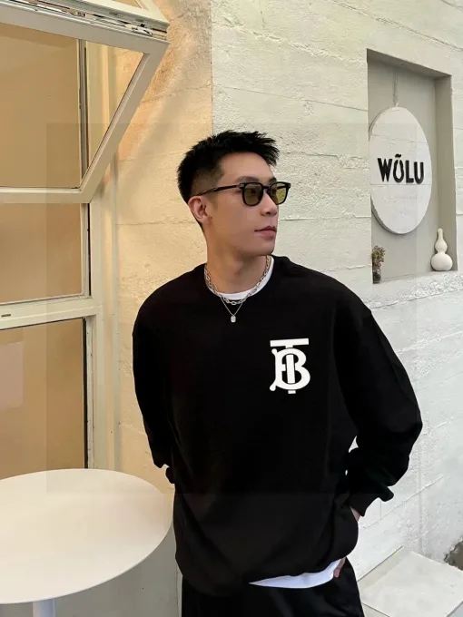 Luxus-Sweatshirts von Burberry in Schwarz mit Fleece-Print