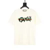 Hochwertiger Gucci Kurzarm Schwarzer Baumwolldruck Luxus