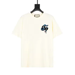 Luxus Gucci Kurzarm Weiß Print Luxus